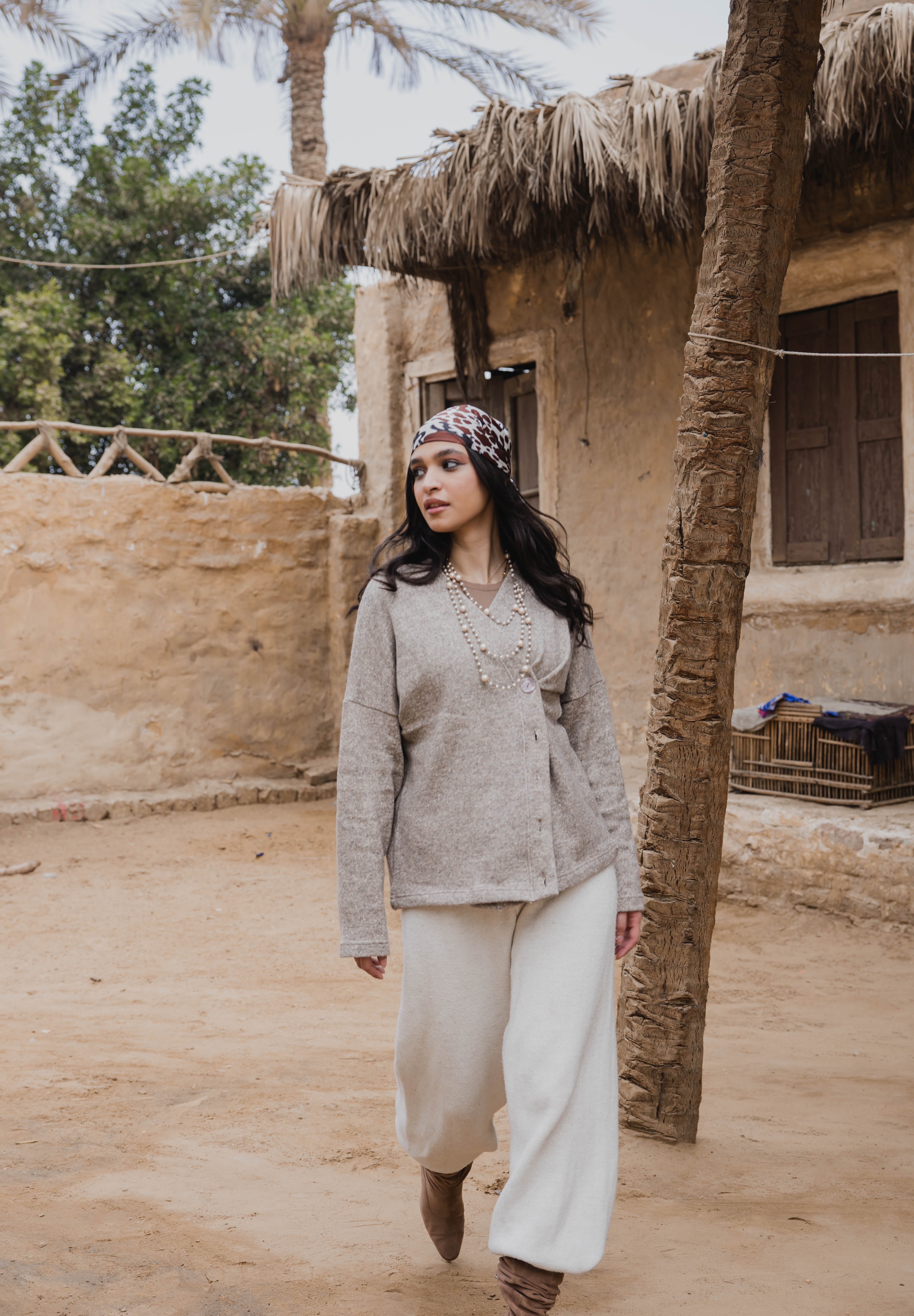 Side-Buttoned Cardigan caffe