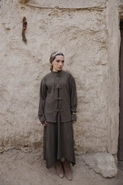 Layali – Pleated Set In Olive