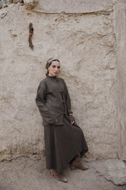 Layali – Pleated Set In Olive