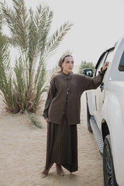 Layali – Pleated Blouse in olive