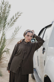 Layali – Pleated Blouse in olive