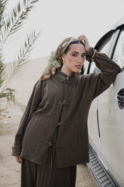 Layali – Pleated Blouse in olive