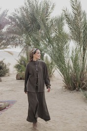 Layali – Pleated Blouse in olive