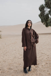 Layali – Pleated brown skirt