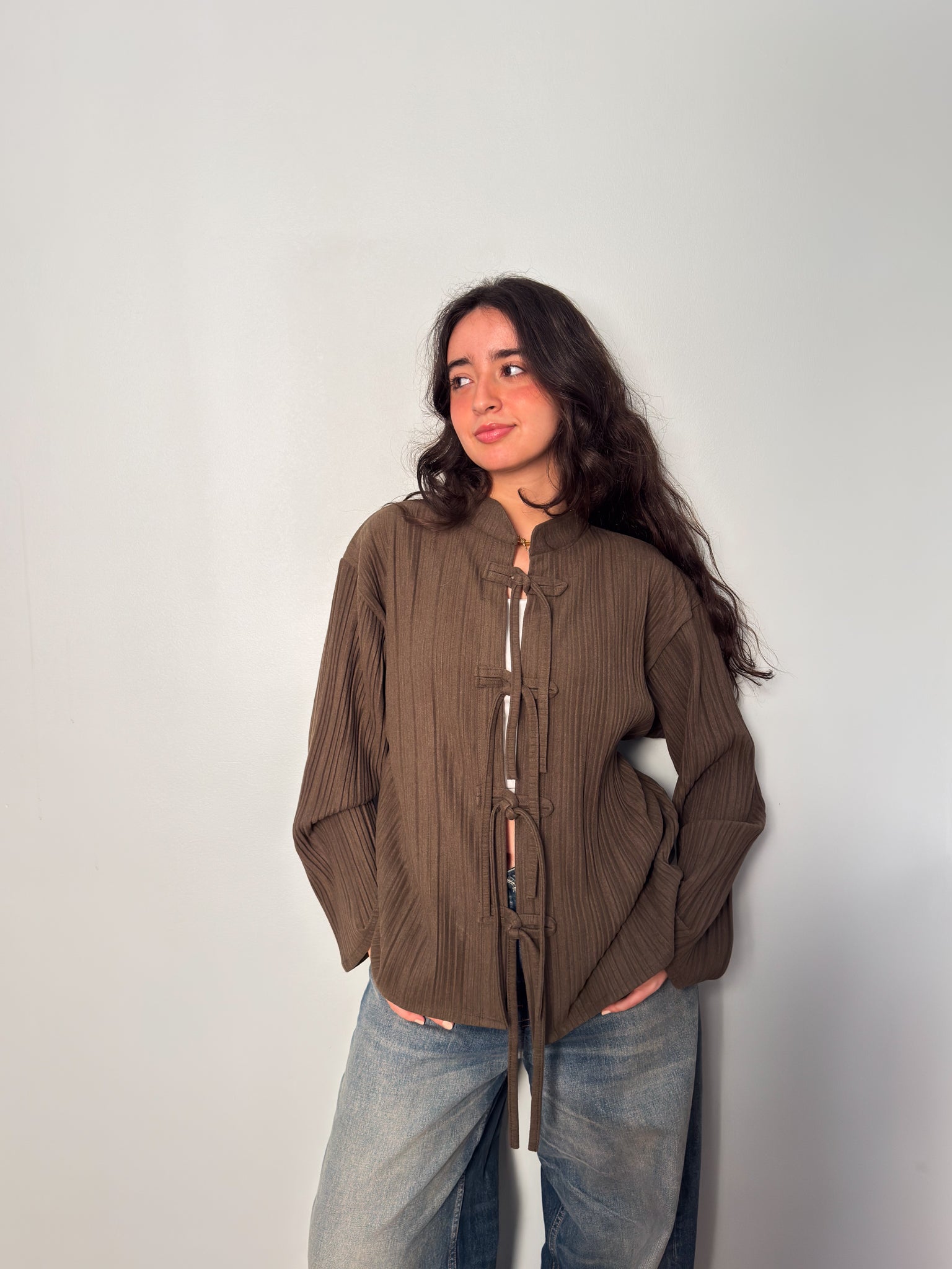 Layali – Pleated Blouse in olive