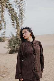 Layali – Pleated Blouse in brown