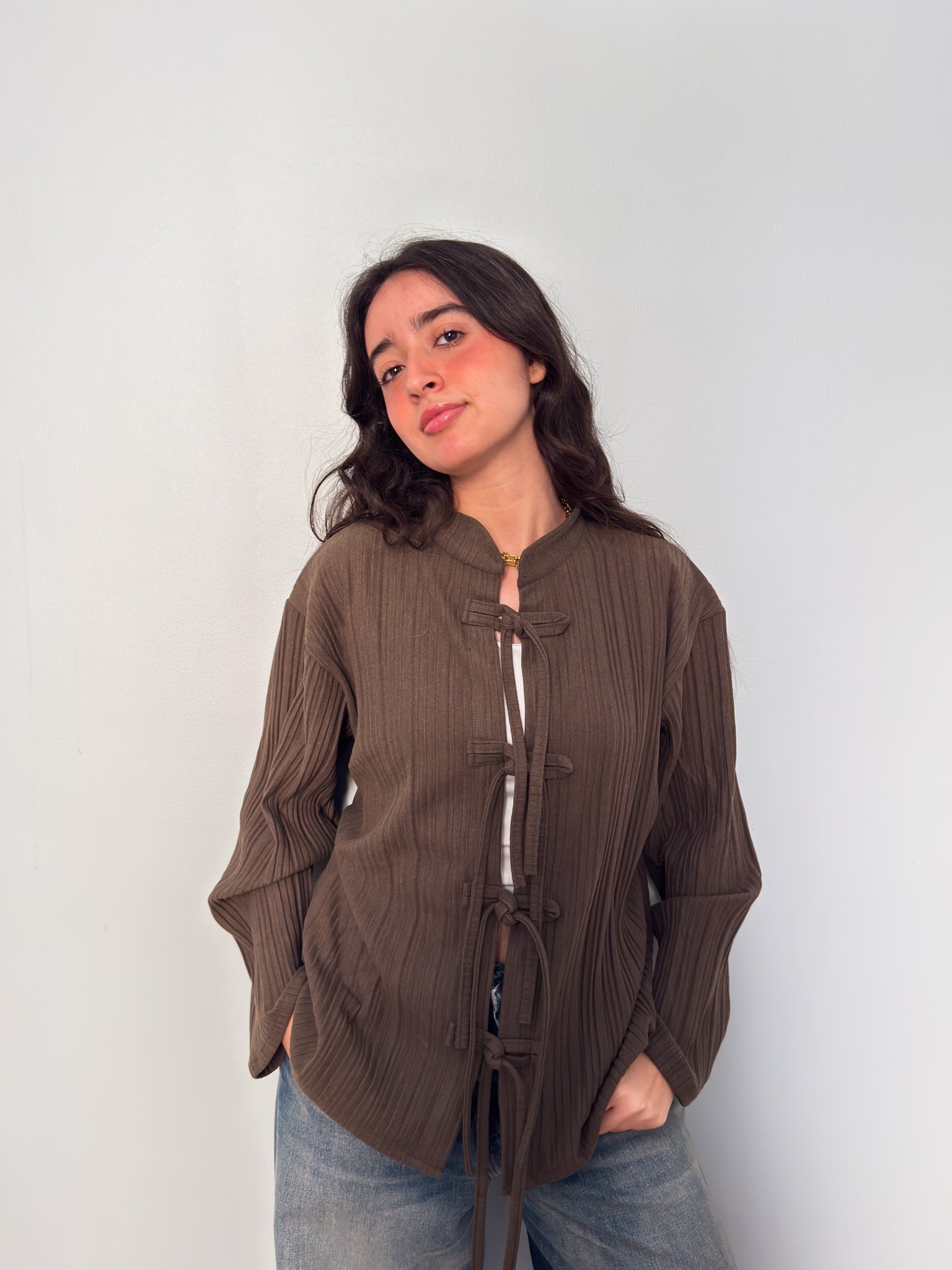 Layali – Pleated Blouse in olive