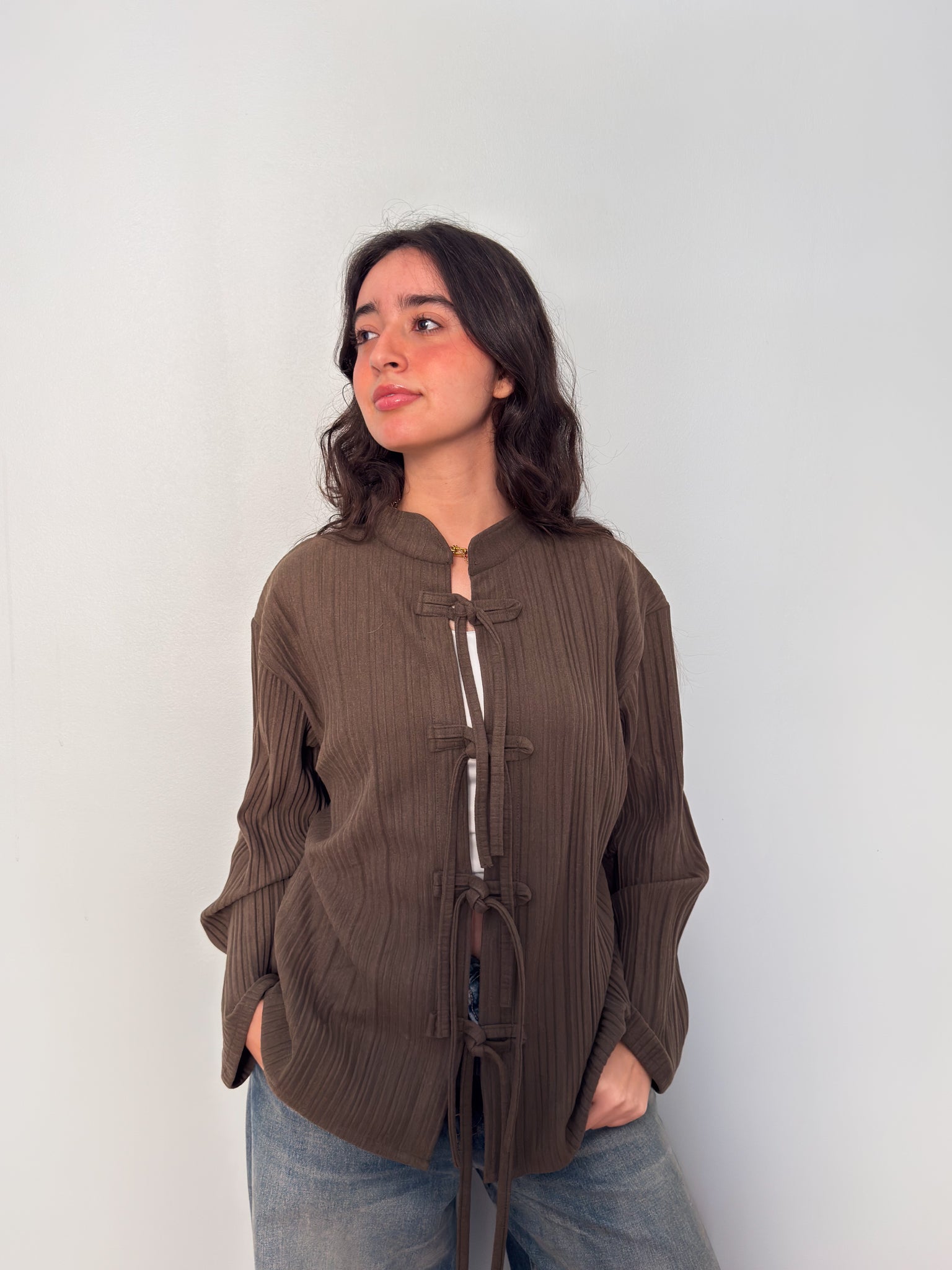 Layali – Pleated Blouse in olive