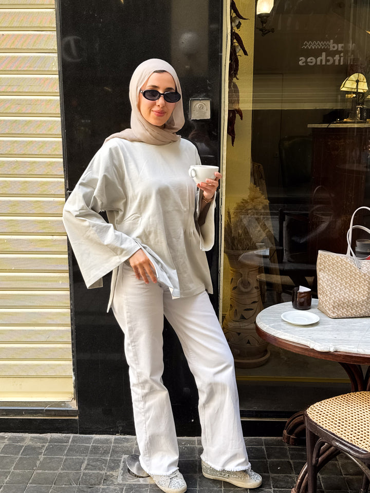 Luvie Blouse In Light Grey