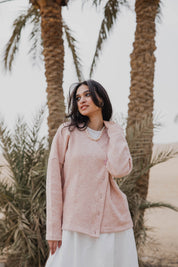 Side-Buttoned Cardigan peachy