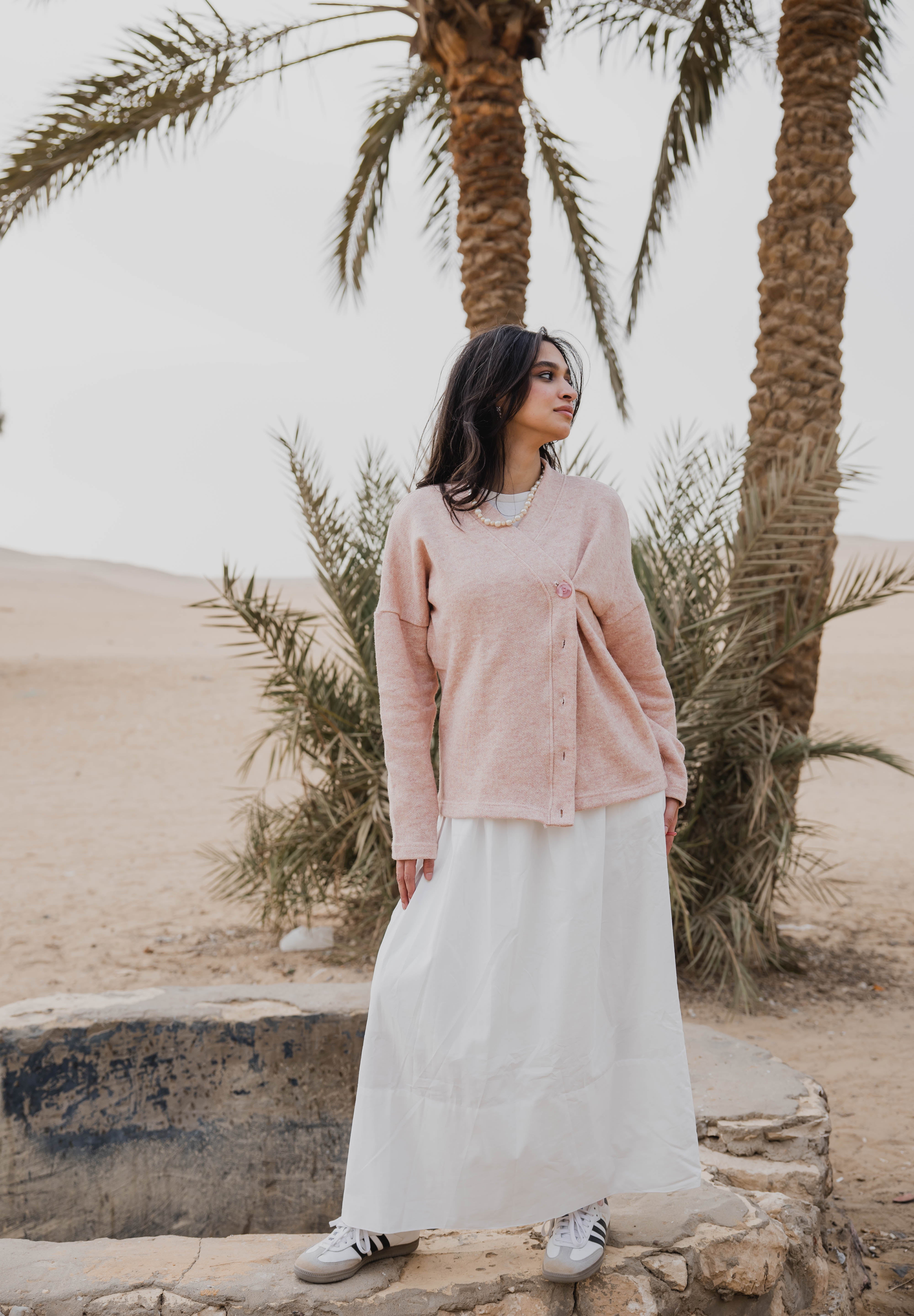 Side-Buttoned Cardigan peachy