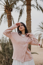Side-Buttoned Cardigan peachy