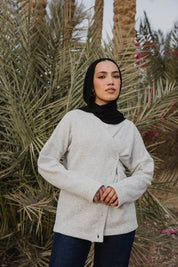 Side-Buttoned Cardigan Grey