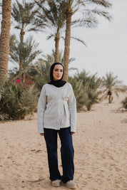 Side-Buttoned Cardigan Grey