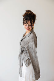Marble Cross Shirt In Stone Grey