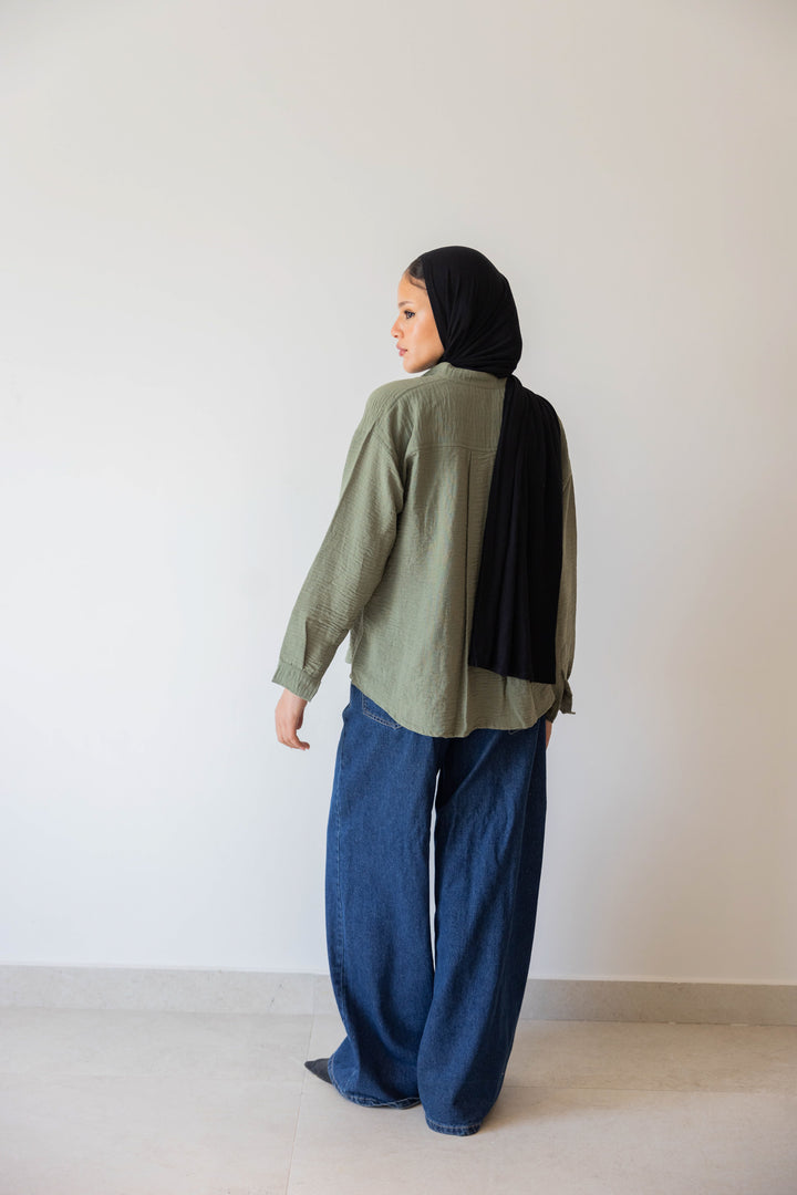 The Linen Shirt In Olive