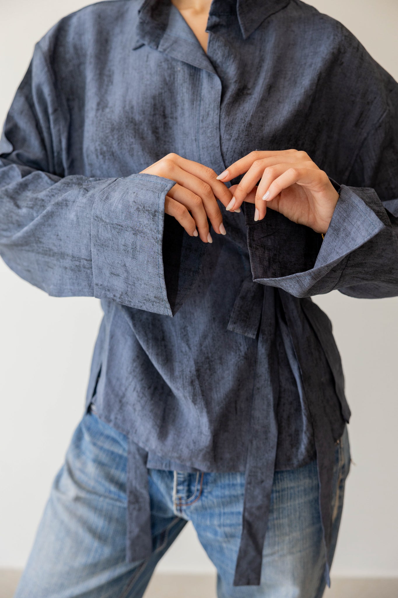 Marble Cross Shirt In Space Blue