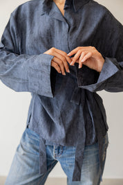 Marble Cross Shirt In Space Blue