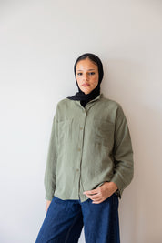 The Linen Shirt In Olive