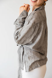 Marble Cross Shirt In Stone Grey