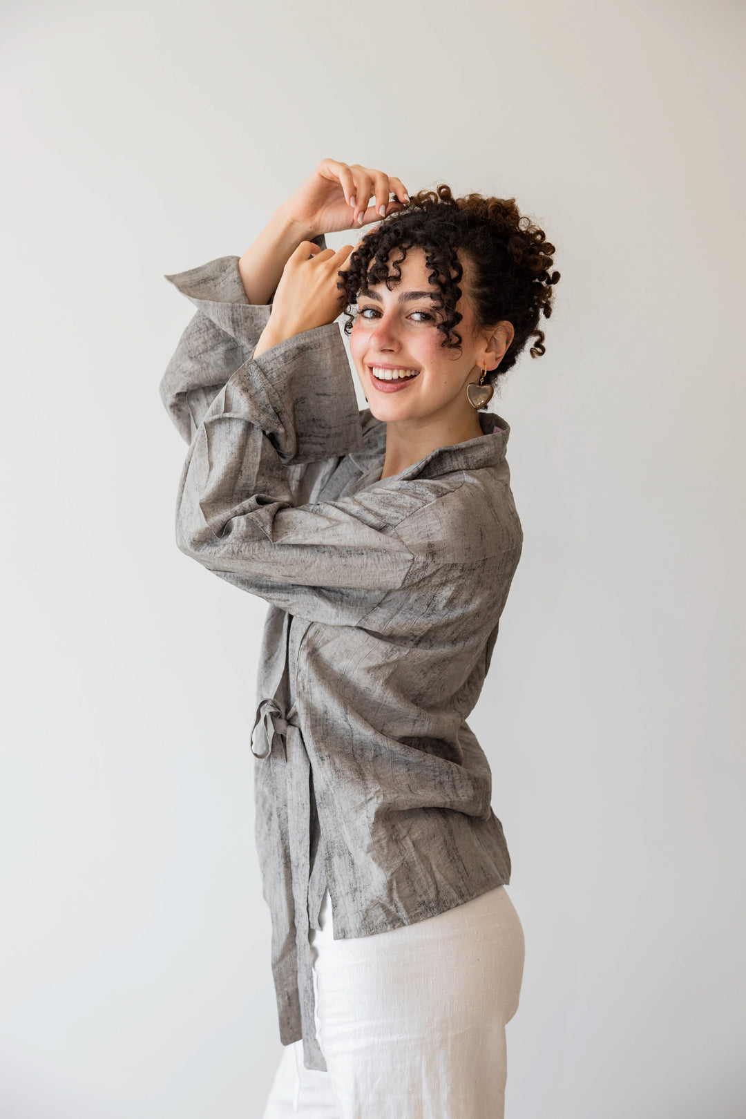 Marble Cross Shirt In Stone Grey