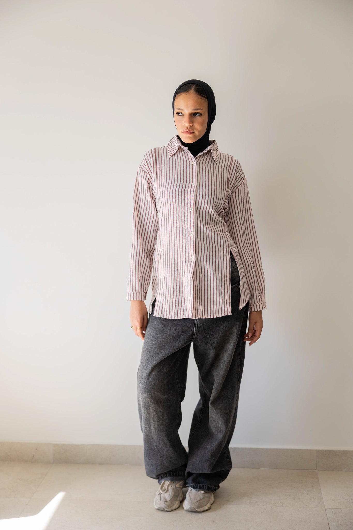 Strippy Shirt In Maroon