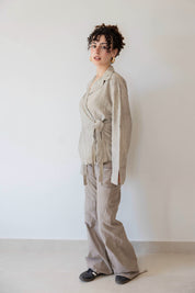 Marble Cross Shirt In Sand Beige