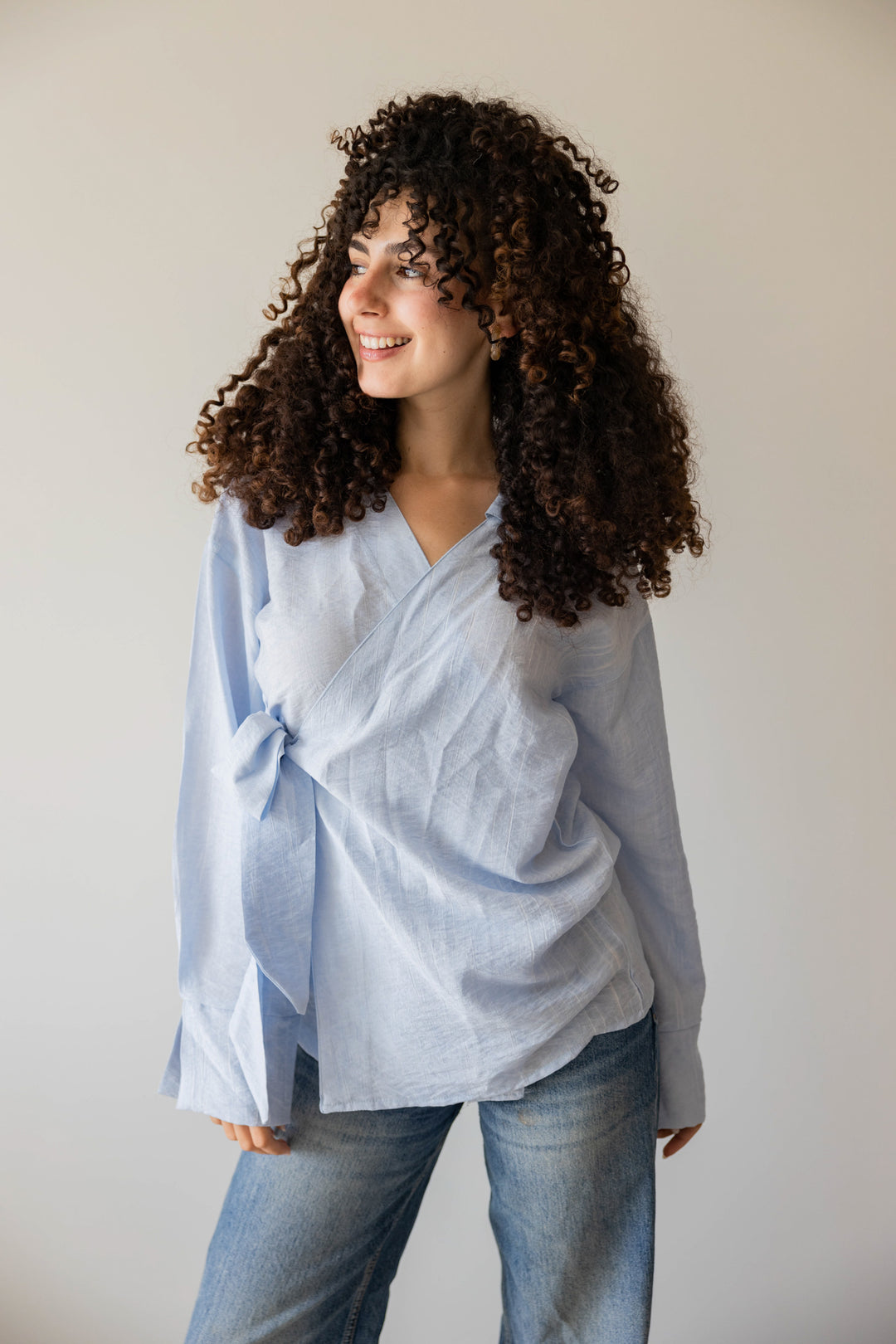 Wrap Shirt In Light Blue