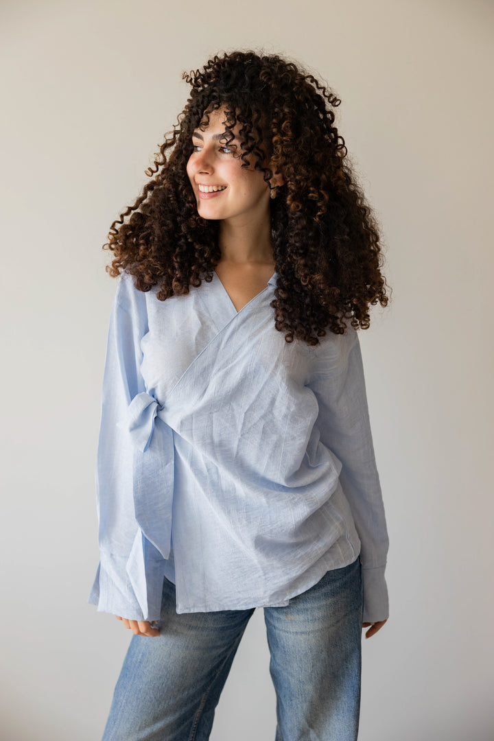 Wrap Shirt In Light Blue