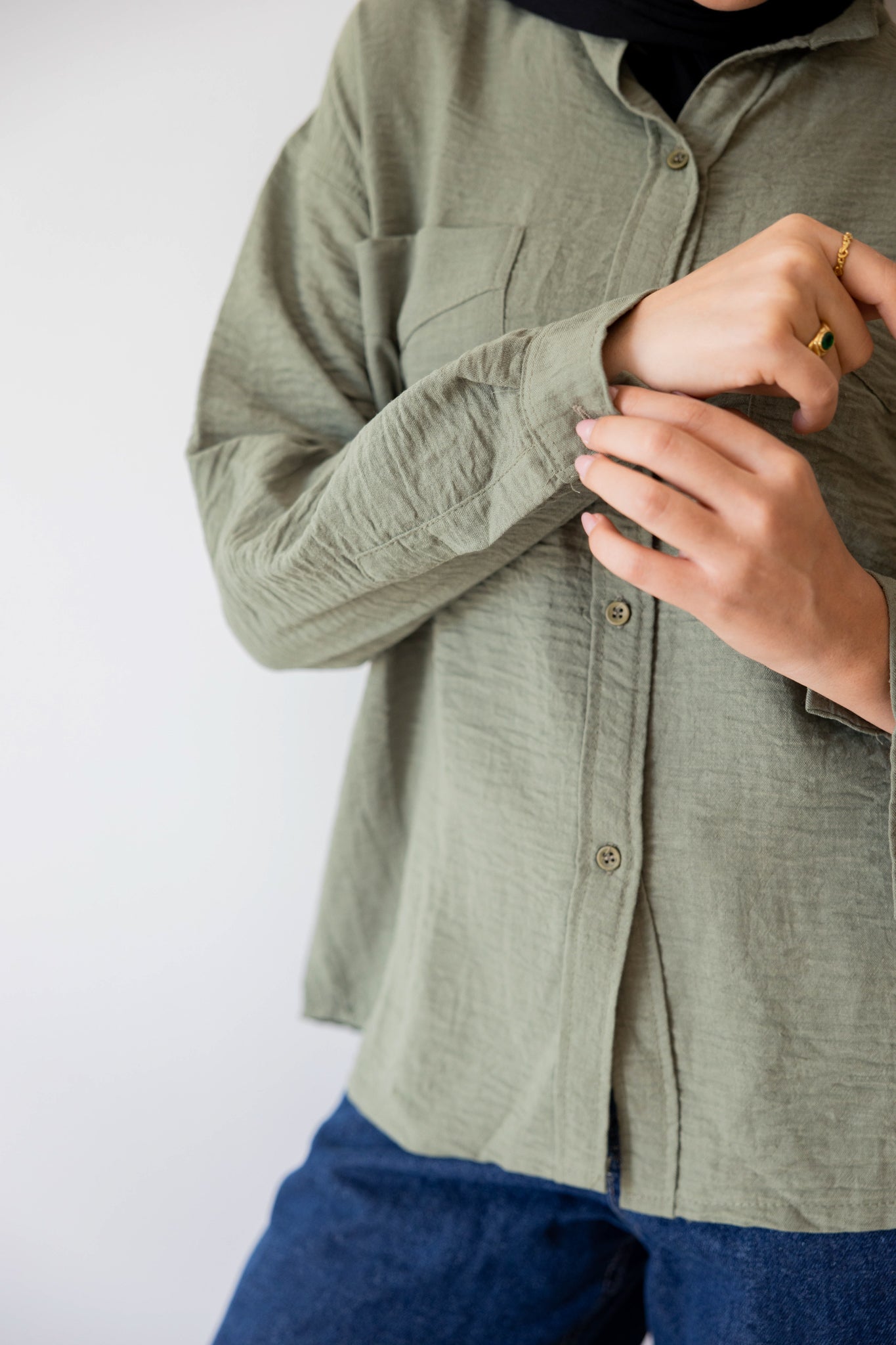 The Linen Shirt In Olive