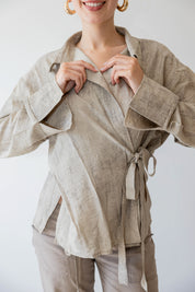 Marble Cross Shirt In Sand Beige