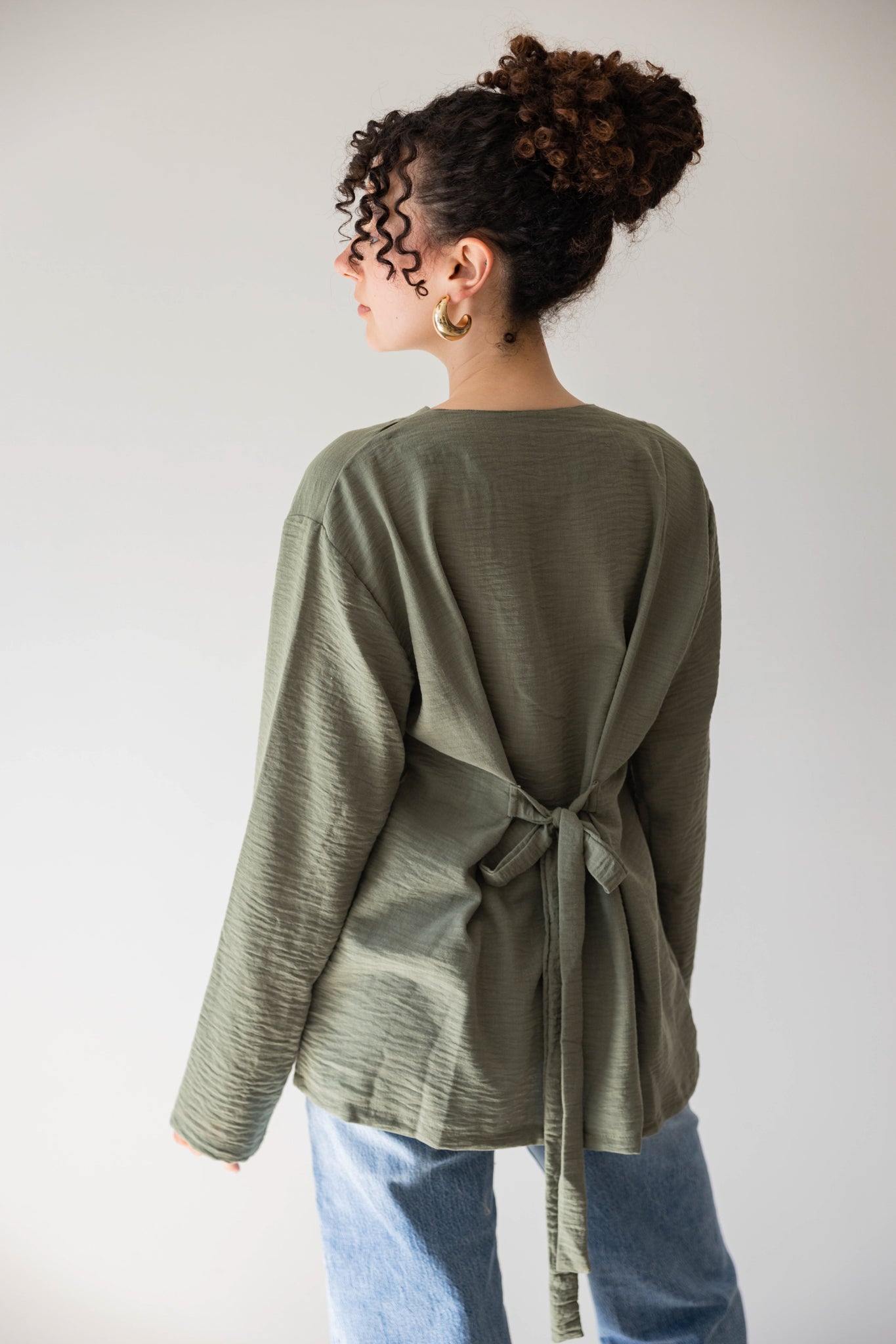 Olive Buttoned Linen Shirt