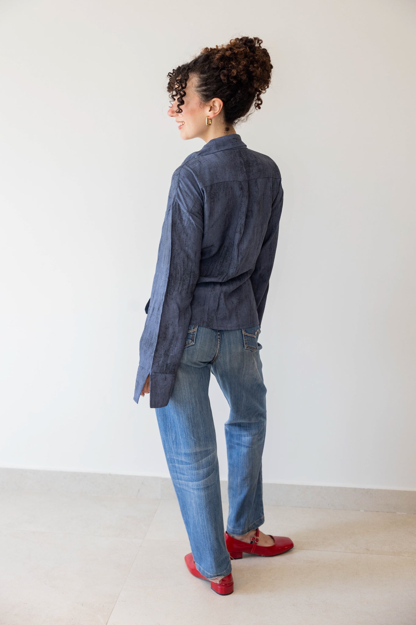 Marble Cross Shirt In Space Blue