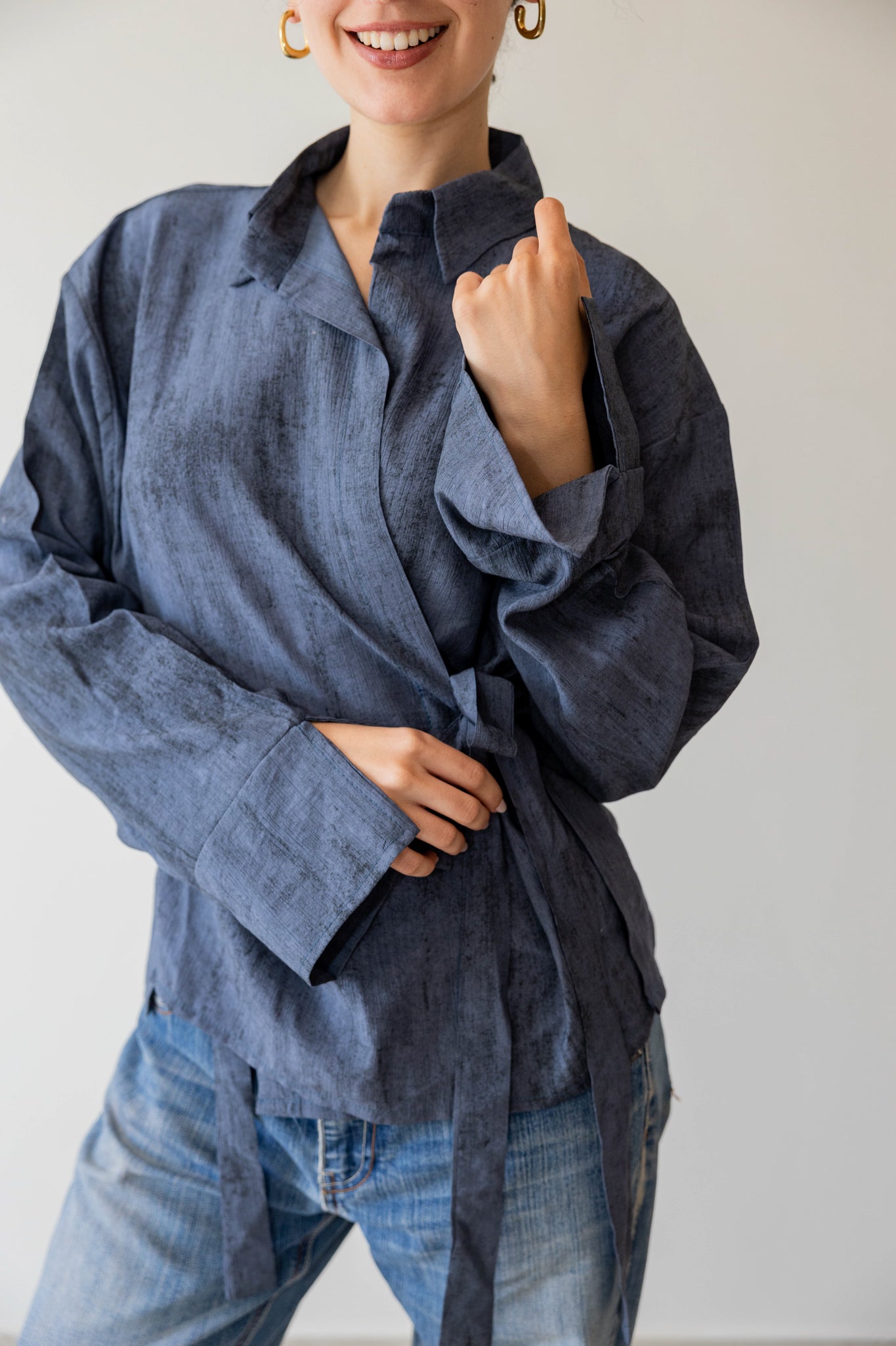 Marble Cross Shirt In Space Blue