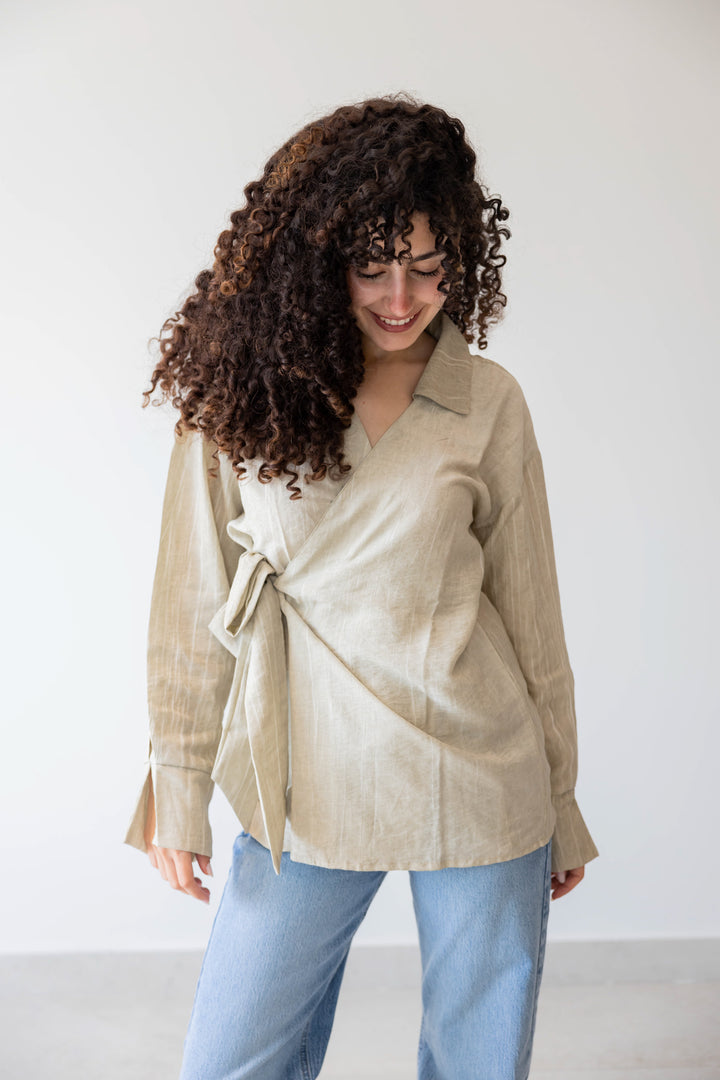 Wrap Shirt In Latte