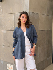 THE CARDI IN NAVY BLUE