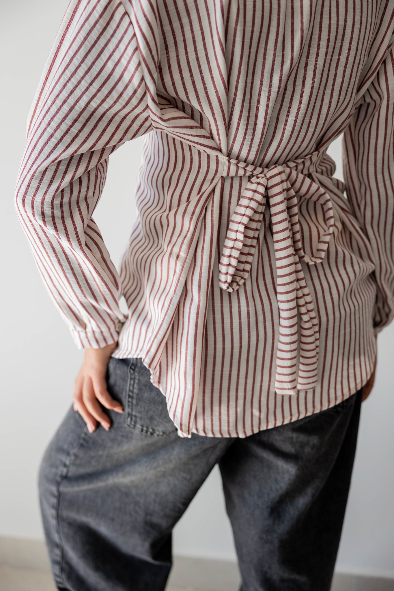 Strippy Shirt In Maroon