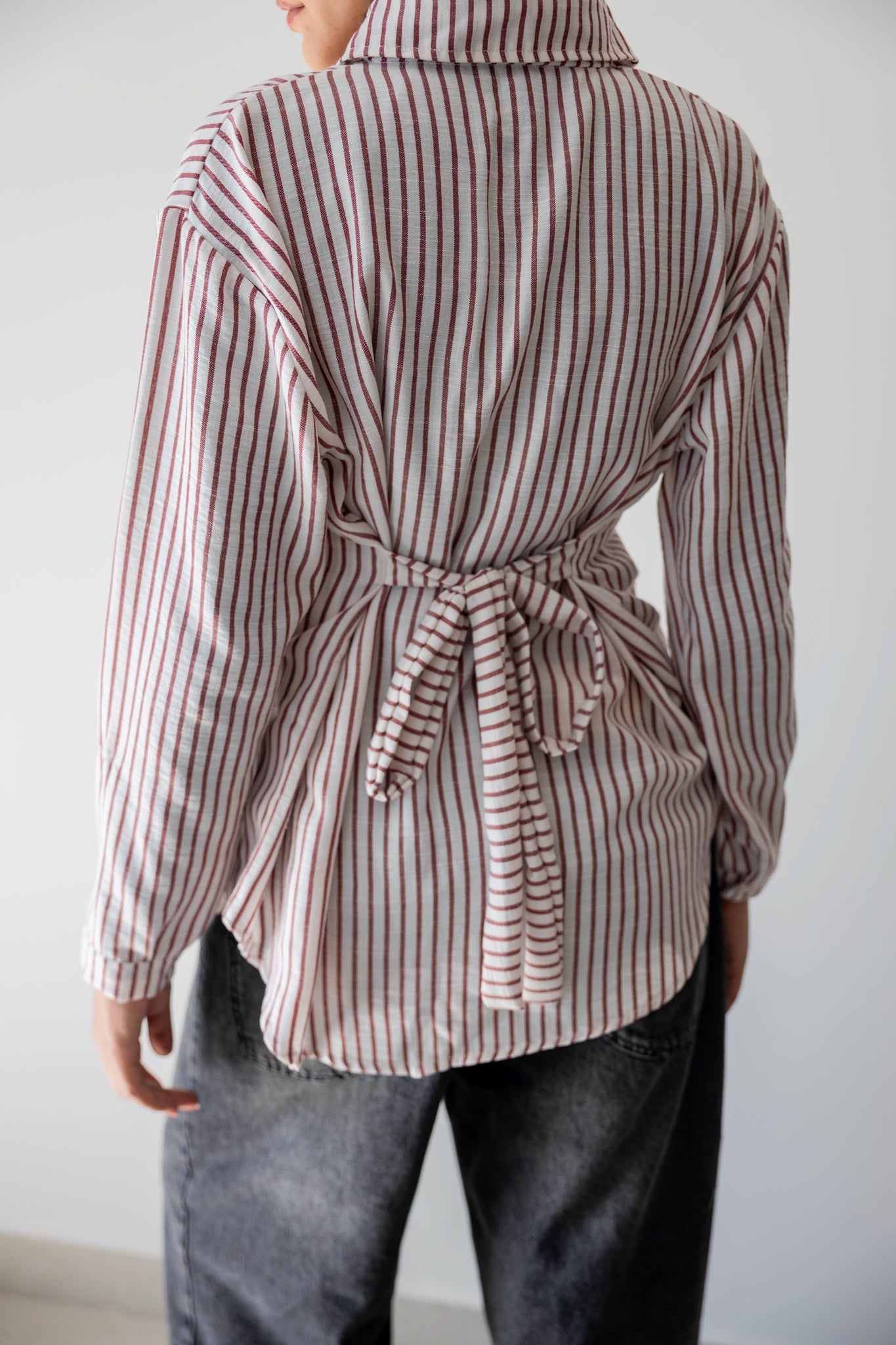 Strippy Shirt In Maroon
