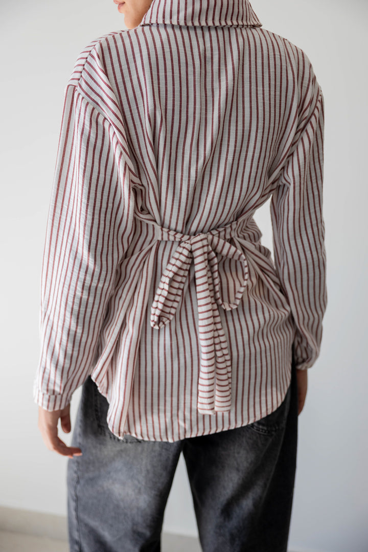 Strippy Shirt In Maroon