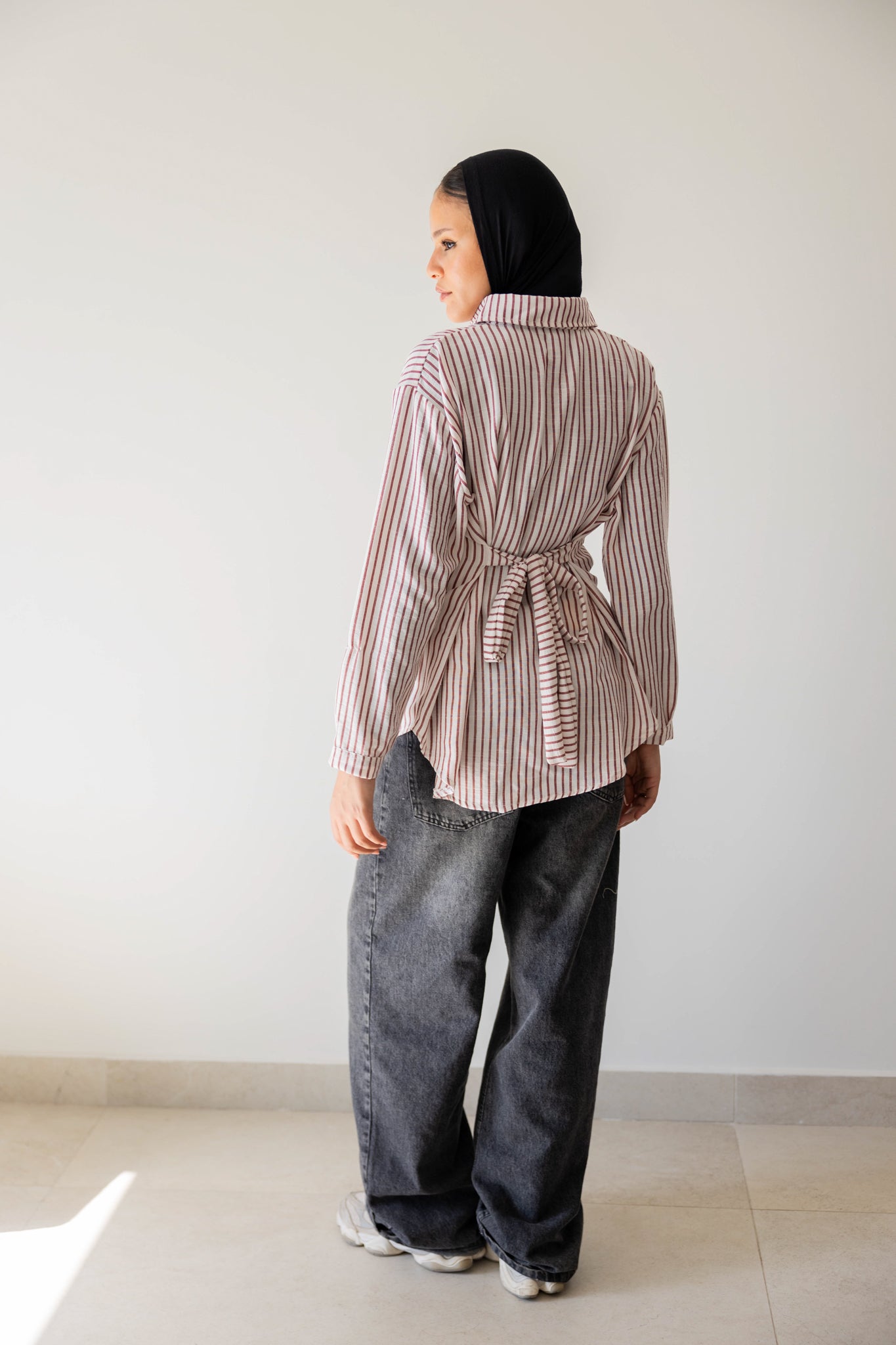Strippy Shirt In Maroon