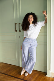 STRIPED BOXER PANTS IN BLUE
