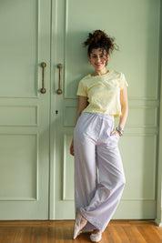 STRIPED BOXER PANTS IN PURPLE