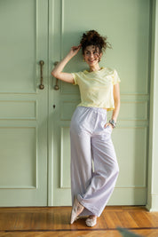 STRIPED BOXER PANTS IN PURPLE
