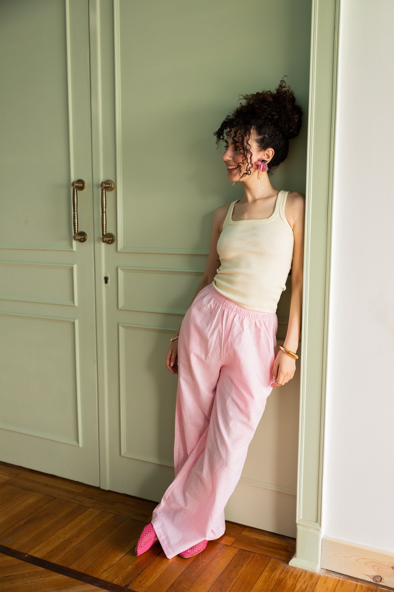 Linen Pants In Light Pink