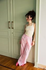 Linen Pants In Light Pink
