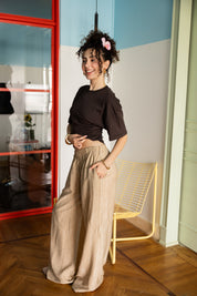 Flowy PANTS IN BEIGE