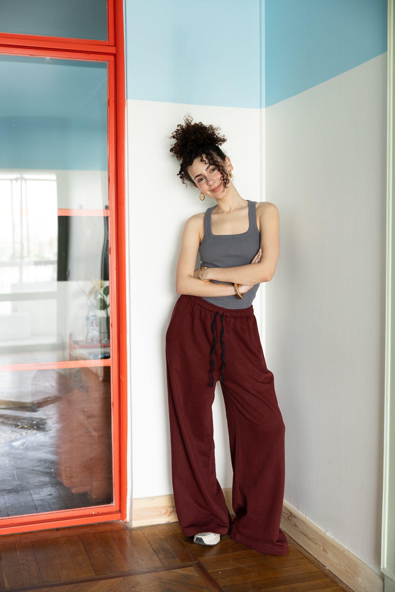 Basic sweatpants In Burgundy