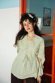 Ruffle Me Up Blouse In Mint