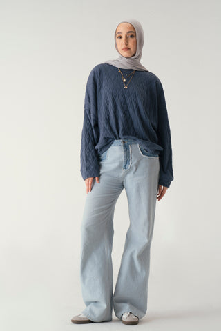 Knit Sweater In Navy Blue