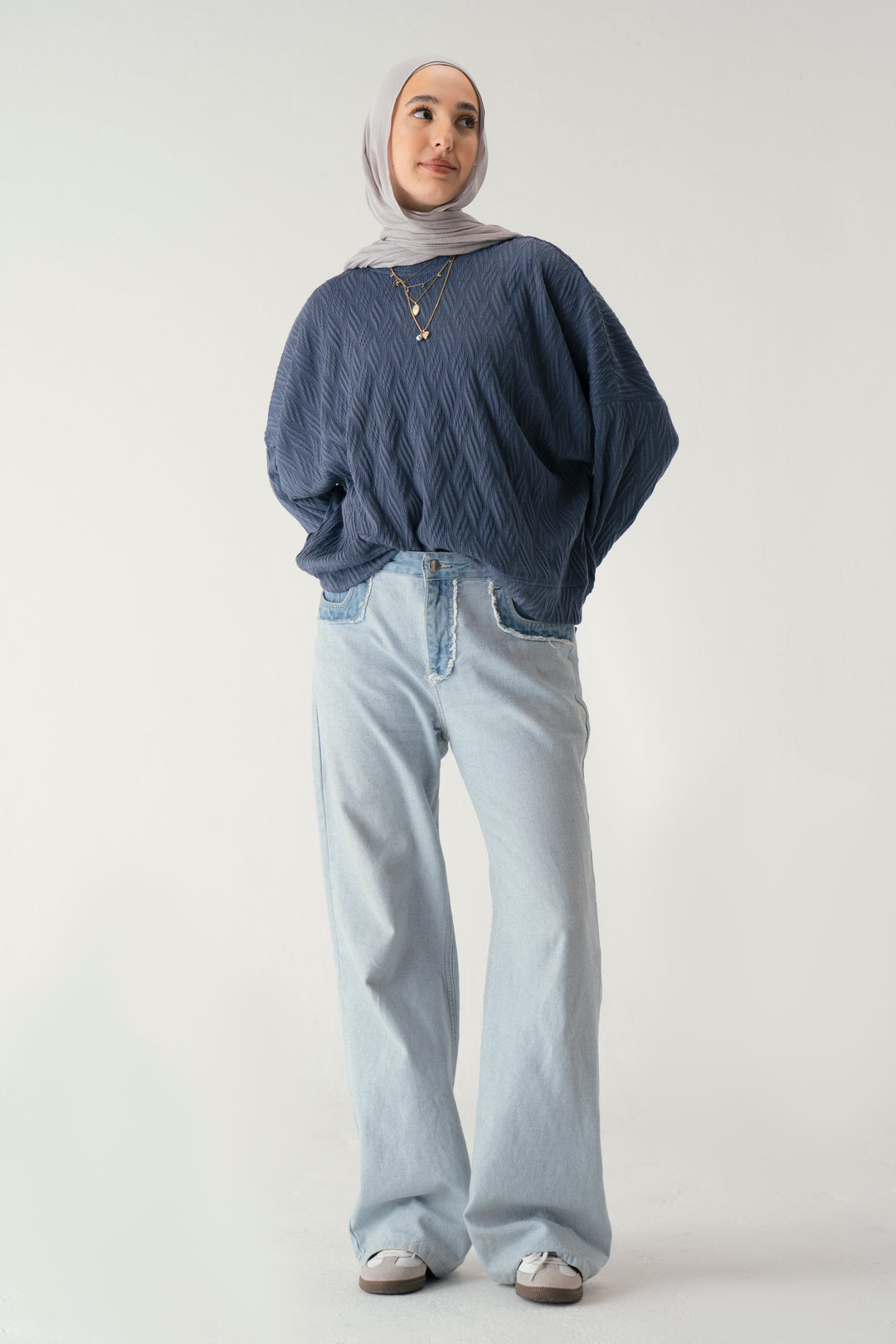 Knit Sweater In Navy Blue